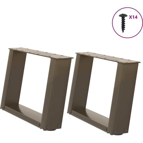 Couchtischbeine U-Form 2 Stk. Naturstahl 50x(30-31) cm Stahl