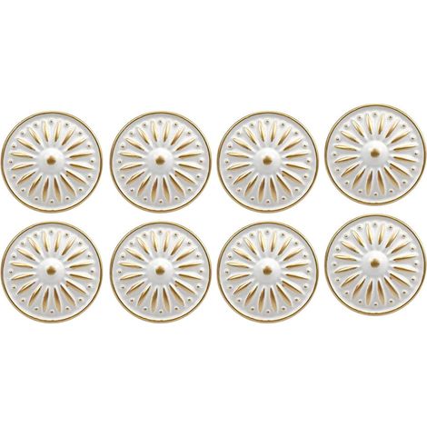 8 Pièces Bouton de Meuble, Bouton de Porte de Placard, Poignée de Porte Ronde Bouton d'Armoire pour le Tiroir, la Commode, les Placards, les Meubles, Blanc