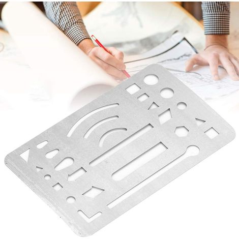 Lot de 10 modèles de dessin technique polyvalents à 27 trous (acier i (1/5)