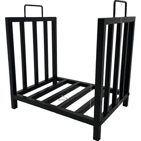 Soporte de madera, metal resistente, diseño que ahorra espacio, negro B (1/2)
