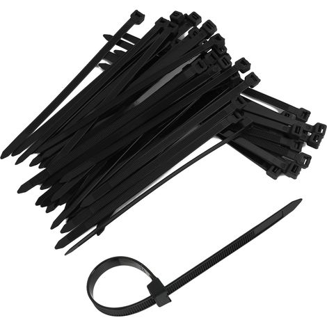 100 PCS Colliers De Serrage Plastique Noir 200x8 Mm, Résistants Aux UV, Forte Résistance à La Traction Jusqu’à 70 Kg, Colliers Polyvalents Pour Organisateur De Câbles, Jardinage (1/5)