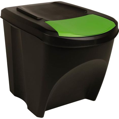 Maison Exclusive - Poubelles empilables 3 pcs Anthracite 75 L (1/5)