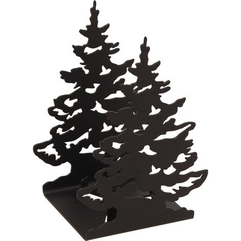 Bougeoir sapin de Noël AD39, noir structuré (1/4)