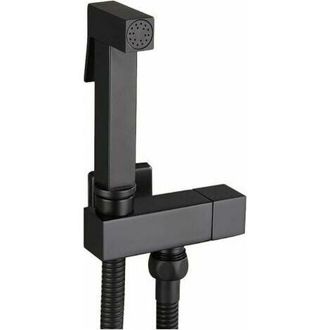 Kit completo di doccetta per WC Ulisem in ottone, colore nero, per una maggiore igiene personale e comfort. (1/5)