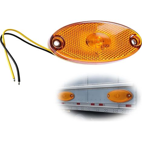 Feu Position Latérale LED 12V Universel pour Camping Car Remorque, Lampe Signalisation Jaune Gabarit, Accessoire Sécurité Camion Étanche, Feux De Gabarit Visibilité Conforme Aux Normes (1/5)