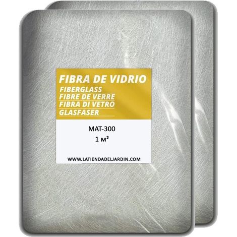 Fibre de verre MAT-300 2m2 (densité 300gr/m2). Maille en fibre de verre pour réparer tous types d'accessoires