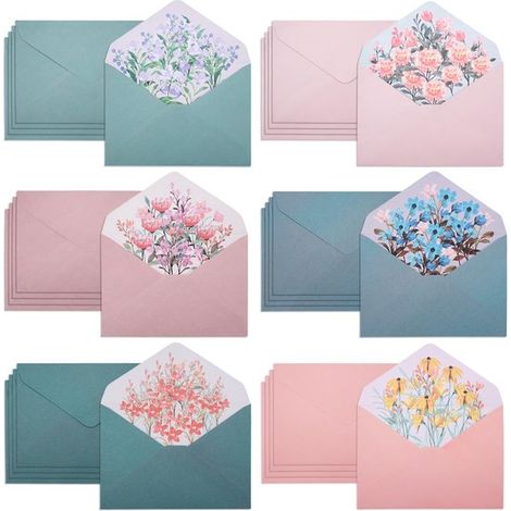 30 buste formato A5 con patta a punta, adatte per matrimoni, inviti e biglietti d'auguri, 6 colori (1/5)