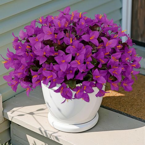 4 Bouquets de Fleurs artificielles Bougainvilliers artificiels Plantes de Balcon Résistantes aux intempéries Fleurs en Soie (Violet) (1/5)
