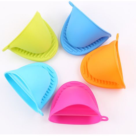 Lot de 2 gants de cuisine en silicone anti-chaleur et antidérapants pour la cuisson au four et au micro-ondes. Gants isolants pour les doigts. (1/5)