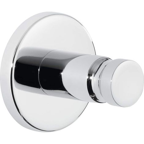 1 Handtuchhaken, selbstklebend, verchromtes Metall, abgerundetes Design, Badezimmer (1/5)