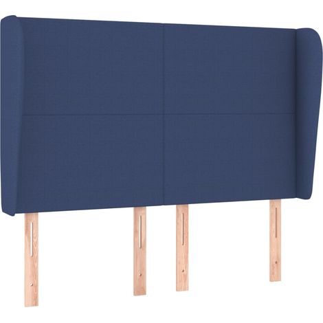 Testiera Testata del letto ad Orecchio Blu 147 x 23 x 118/128 cm in Tessuto (1/4)