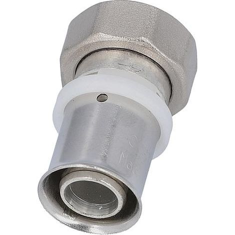 Raccord a sertir pour tube multicouche, raccord a vis joint plat, etame, 16x2 - 1/2" femelle BG