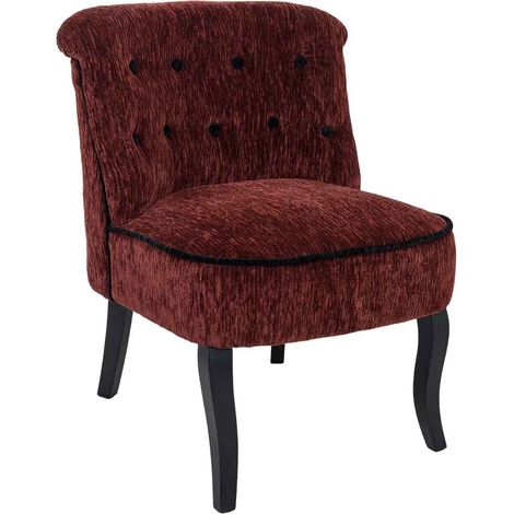 Sillón de madera tapizado rojo 61x66x77h cm (1/5)