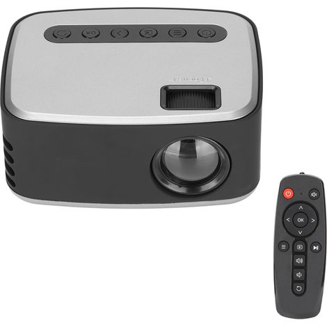 Projecteur portable argent et noir Full HD 1080p, mini projecteur vidéo pour home cinéma et projections en extérieur, 100-240 V, prise US. (1/5)