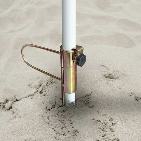 Pied Parasol Plage, Parasol Support Parasol en Métal,Pied de Parasol Support Parasol en Métal Résistant au Vent Réglable pour Piquet d'ancrage (1/5)