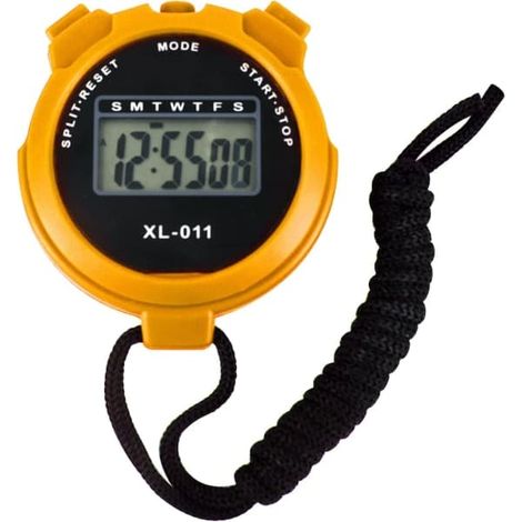 Chronomètre numérique de sport, chronomètre à grand écran, chronomètre d'entraînement par intervalles, chronomètre de fractionné pour activités extérieures, chronomètre de tour (jaune) (1/4)