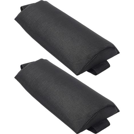 Lot de 2 Coussins Appui-tête pour Chaise de Loisirs Pliable, Mousse Confortable, Facile à Installer, pour Chaise Longue Extérieure Noire (1/5)