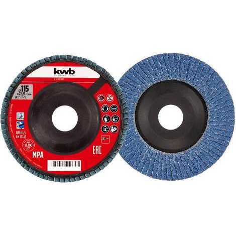 DISCO LAMELLARE IN ZIRCONIO DIAM. 115 MM GRANA 60 CON SUPPORTO IN PLASTICA