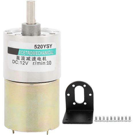 12-V-Gleichstrom-Getriebemotor mit Halterung, langsam, im Uhrzeigersinn/gegen den Uhrzeigersinn, für Mikromaschinen XD-37GB520, 10 U/min (1/5)