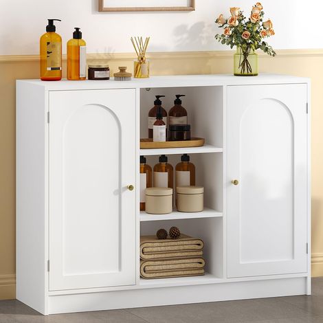 Meuble de Salle de Bain,Armoire de Cuisine et 3 Étagères Ouvertes (1/5)