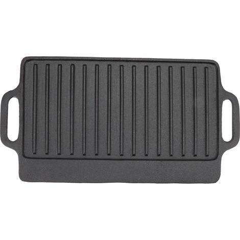 Plaque Teppanyaki en fonte domestique, plaque de cuisson rectangulaire épaissie Double face pour Barbecue 51x23CM