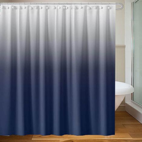 Rideau De Douche - 180 x 180 cm - Matière PEVA Imperméable - Ourlet Contrebalancé - Passants Métalliques Antirouille - 1 Panneau Avec Crochets (1/5)