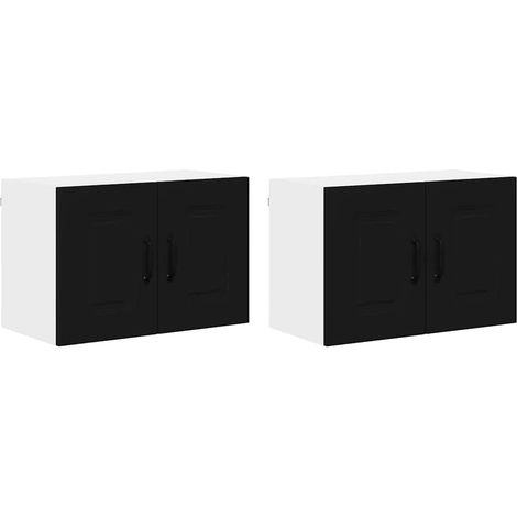 Meuble mural de cuisine，Armoire de cuisine avec étagère 2 pcs Noir 60 x 31 x 40 cm CFW85652 (1/5)