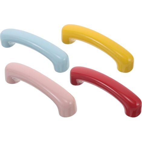 Boutons de meuble Healeved en céramique arquée (lot 4), entraxe 96 mm, poignée ergonomique et laiton (1/5)