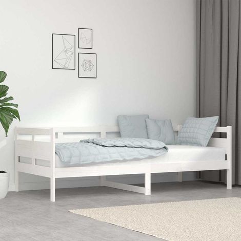 Sofá cama sin colchón madera maciza de pino blanco 90x200 cm (1/5)