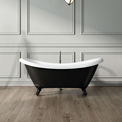 Bañera con patas DARLINGTON NEGRA 175 cm patas ÁGUILA NEGRAS