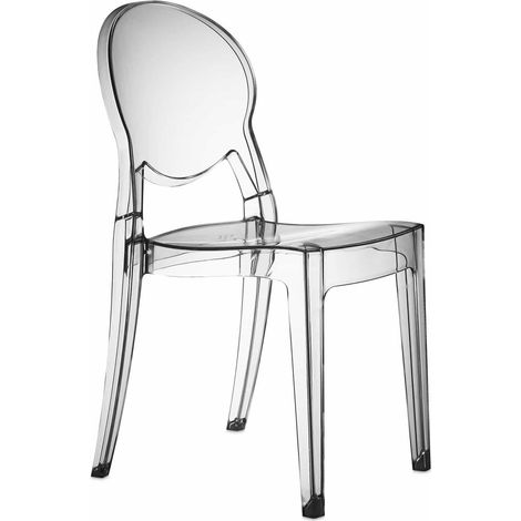 Chaise igloo transparente en plastique – Hauteur totale 87cm – Hauteur d'assise 46cm – Empilable – Pour intérieur et extérieur – Scab Design (1/7)