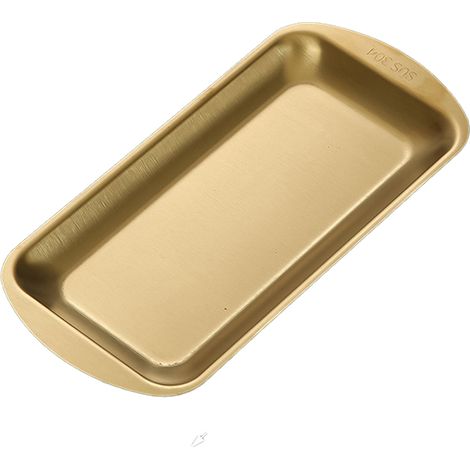 Plateau De Rangement En Metal - Pour Salle De Bain Vanité Armoire Commode - 1 Pièce (1/5)