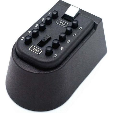 Clé Coffre-Fort, Combinaison Key Lock Box, Mur extérieur Les clés Coffre-Fort sécurité pour la Maison de Rechange 10.5X4.8X6.5cm (Noir) (1/4)