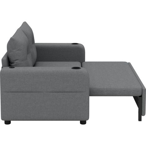 Divano letto 3 in 1 in tessuto grigio MODENUIT (1/5)