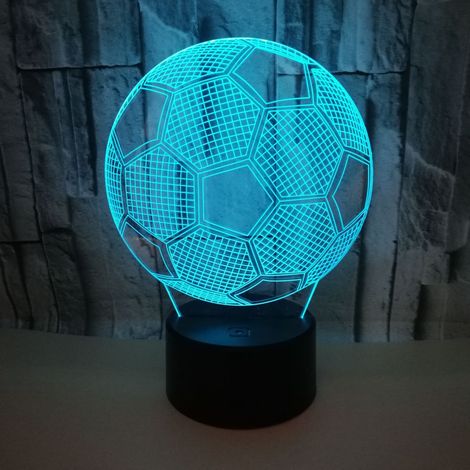 Veilleuse de chevet football pour enfants, lampe de chevet LED 3D en forme de ballon de football, 7 couleurs changeantes avec télécommande, décoration de chambre, cadeau d'anniversaire surprise pour g