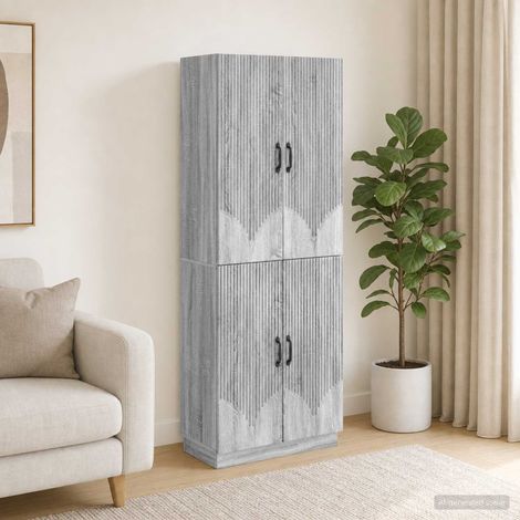 vidaXL Set di armadi 2 pcs Sonoma grigio Legno ingegnerizzato (1/5)