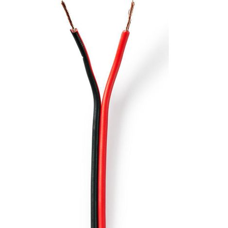 Nedis lautsprecherkabel 2 x 075 mm cca 100 m rund pvc red schwarz eingewickelt