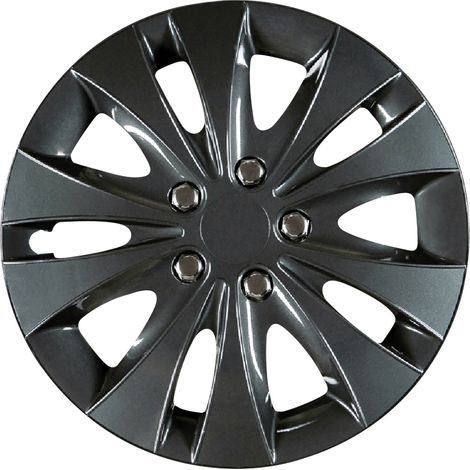 Cartrend Radzierblenden Storm 40 cm (16 Zoll) schwarz 4 Stück