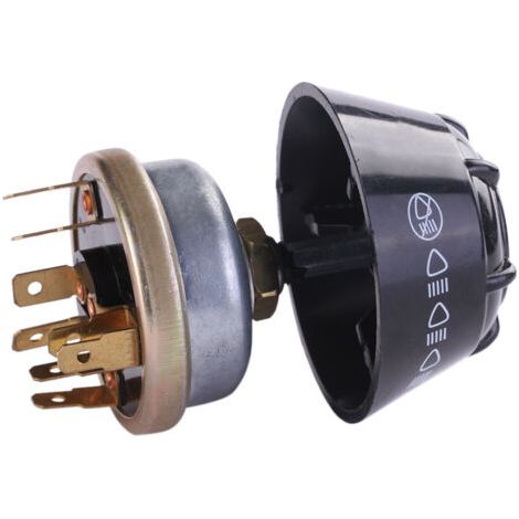 Interrupteur à bouton-poussoir en métal étanche et antirouille 12 V pour tracteur Massey Ferguson (argent + noir) (1/3)