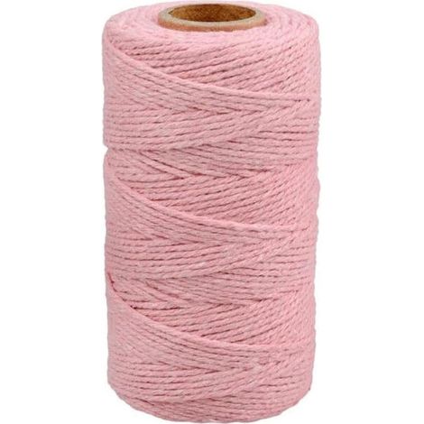 Corde en coton rose - Corde d'emballage cadeau de 100 m - Corde décorative de 2 mm pour la Saint-Valentin - Corde faite main pour la décoration de cadeaux et les loisirs créatifs. (1/4)