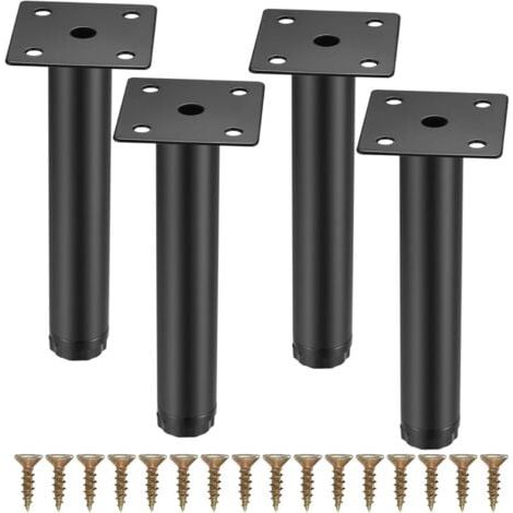 4 Pièces Pieds de Meuble, 15 cm/5.9 Pouces Pieds de Meubles Réglables, Pieds de Support en Fixation en Métal pour (1/5)