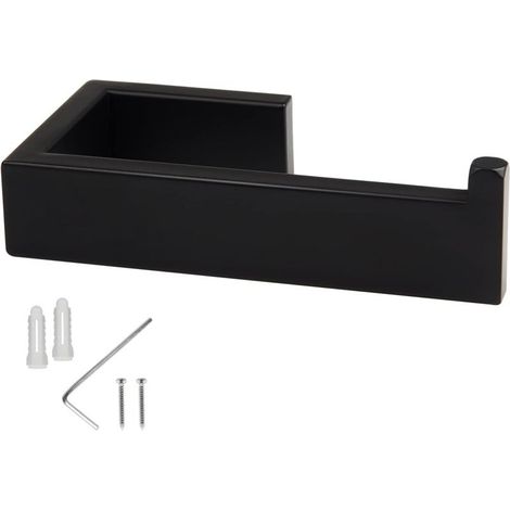 Toilettenpapierhalter 14,5 cm, schwarz, Wandmontage, Edelstahl 304, gebürstet, für Bad und Küche (1/4)