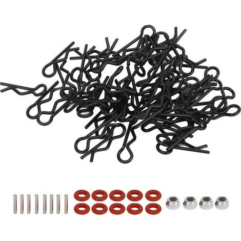 60 pièces attaches pour carrosserie de voiture RC 17mm argent universelles 1/16 1/18, clips de fixation faciles à installer et retirer (1/5)