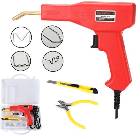 Soudure Plastique2 Kit Reparation Soudage Pare-chocs Voiture avec Agrafes&Bâtons SoudageSoudeur 2 en1 50w Plastique (1/4)