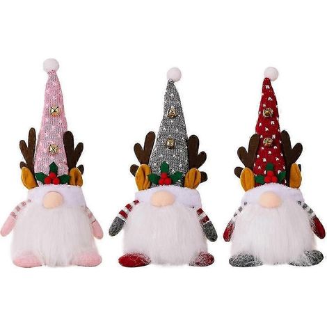 Lampe de Noël Cerf avec lampe Poupée Rudolf lumineuse sans visage Chambre Cadeaux de fête Décoration Père Noël jn (1/5)
