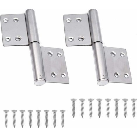 Bisagras Ulisem de acero inoxidable, 2 unidades, desmontables, con rotación de 360 grados y 2 hojas, plegables y silenciosas, para muebles, con 16 tornillos. (1/5)