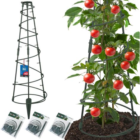 KOTARBAU® Lot de 3 Tuteur Tomate, Treillis Plante Grimpante Exterieur ⌀ 25 cm, PVC, Tuteur Plante, Treillis de Jardin, Support Tomates Potager, Treillis Concombre, Vert (1/5)