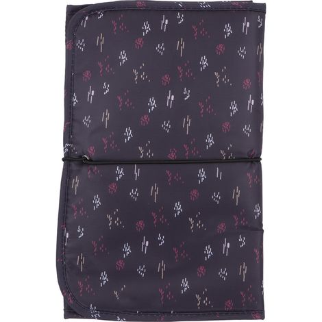 Tableau à langer bébé portable en nylon imperméable, confortable et multifonction, idéal pour les voyages et la maison, motif noir à pois (1/5)