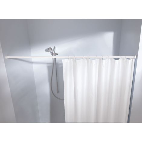 Kleine Wolke Federstange für Duschvorhänge 125 - 220 cm / Ø 2,5 cm / weiß Befestigung für Duschvorhänge