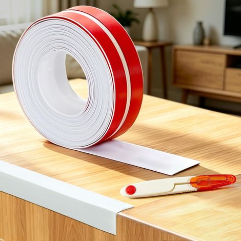Garniture d'angle flexible autocollante pour coins de mur - 8 m x 20 mm - Blanc (1/5)